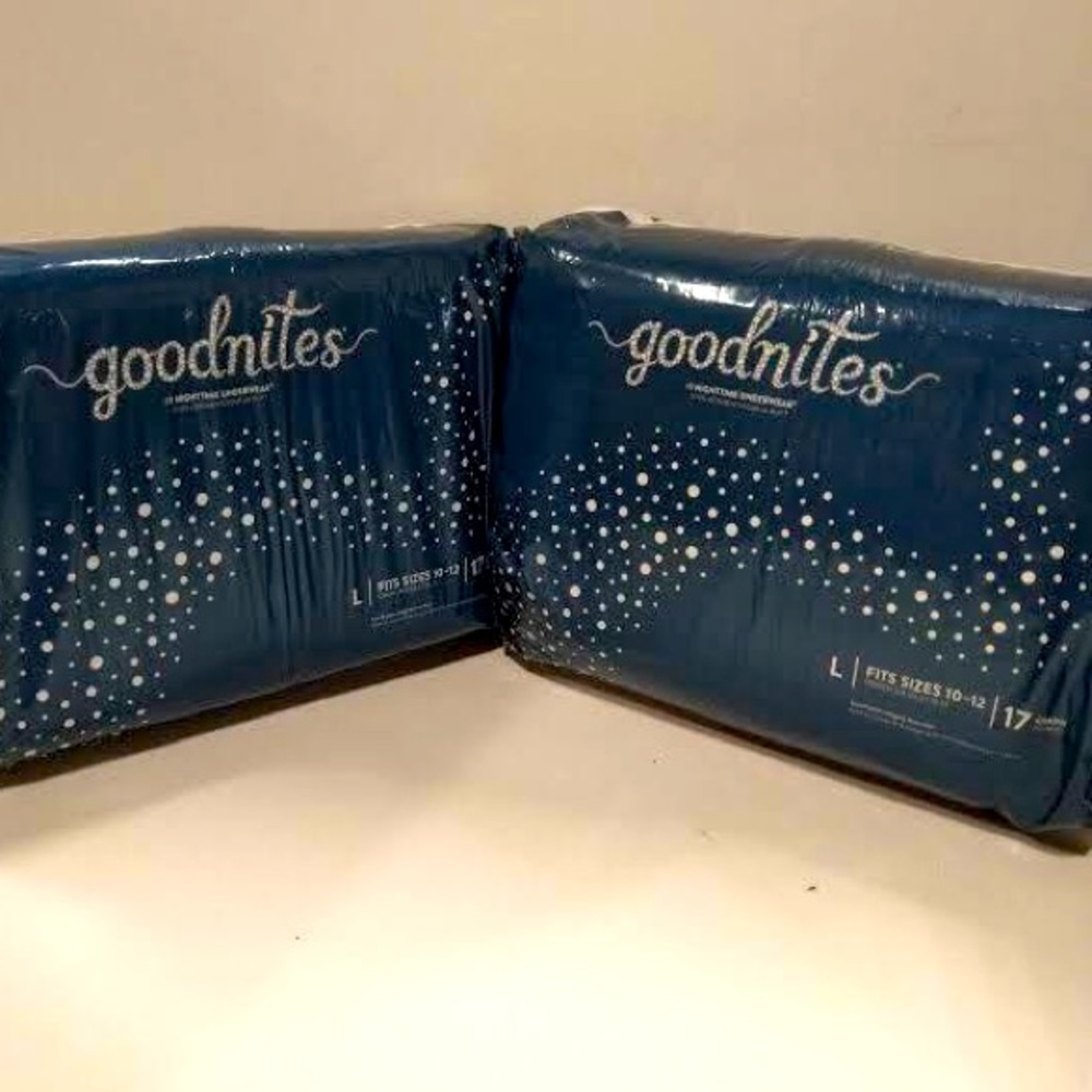 2 Pack (34 total!) Goodnites Nighttime Bedwetting Underwear- Size L